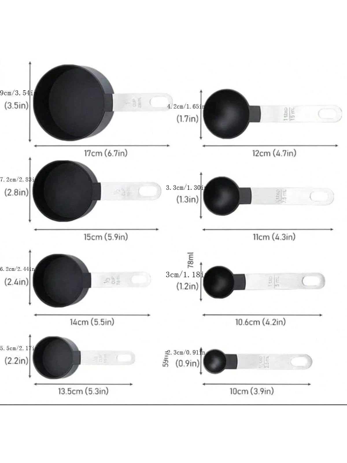 8 Pieces Kitchen Measuring Cup And Measuring Spoon