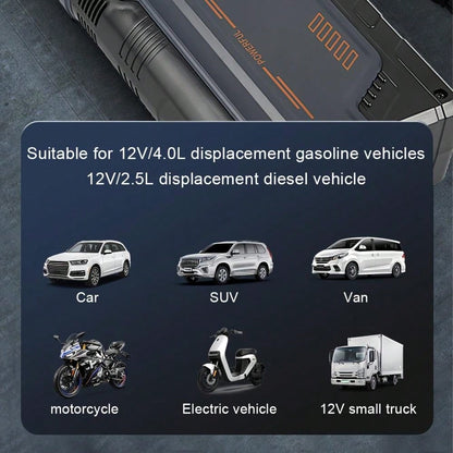 8000A 150PSI Jump Starter With Air Compressor, 12V Portable Car Battery Charger For All Gas And 10.0L Engines, Car Starter Jump Box With Jumper Cable, 3 Modes Flashlight And Storage Case