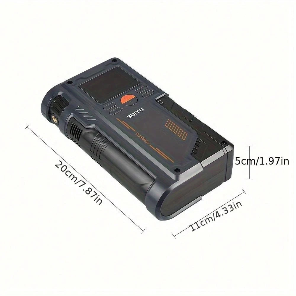 8000A 150PSI Jump Starter With Air Compressor, 12V Portable Car Battery Charger For All Gas And 10.0L Engines, Car Starter Jump Box With Jumper Cable, 3 Modes Flashlight And Storage Case