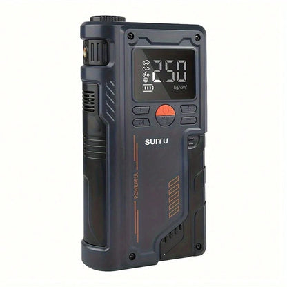 8000A 150PSI Jump Starter With Air Compressor, 12V Portable Car Battery Charger For All Gas And 10.0L Engines, Car Starter Jump Box With Jumper Cable, 3 Modes Flashlight And Storage Case