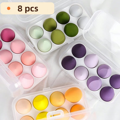 8pcs/4pcs Beauty Egg Makeup Sponge Blender Set, Super Soft, Durable And Elastic, Multi-Color Sponges For Dry And Wet Use, Professional Makeup Tool Suitable For All Skin Types, Latex-Free, Easy To Crea