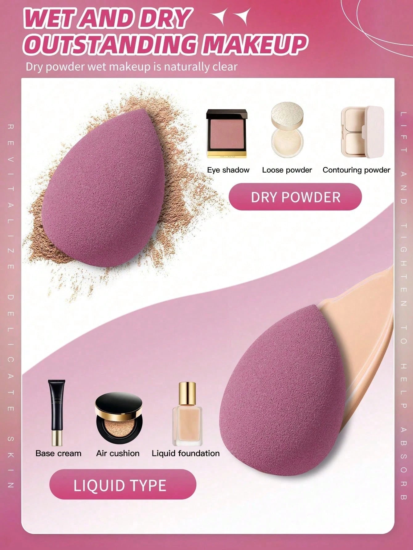 8pcs/4pcs Beauty Egg Makeup Sponge Blender Set, Super Soft, Durable And Elastic, Multi-Color Sponges For Dry And Wet Use, Professional Makeup Tool Suitable For All Skin Types, Latex-Free, Easy To Crea