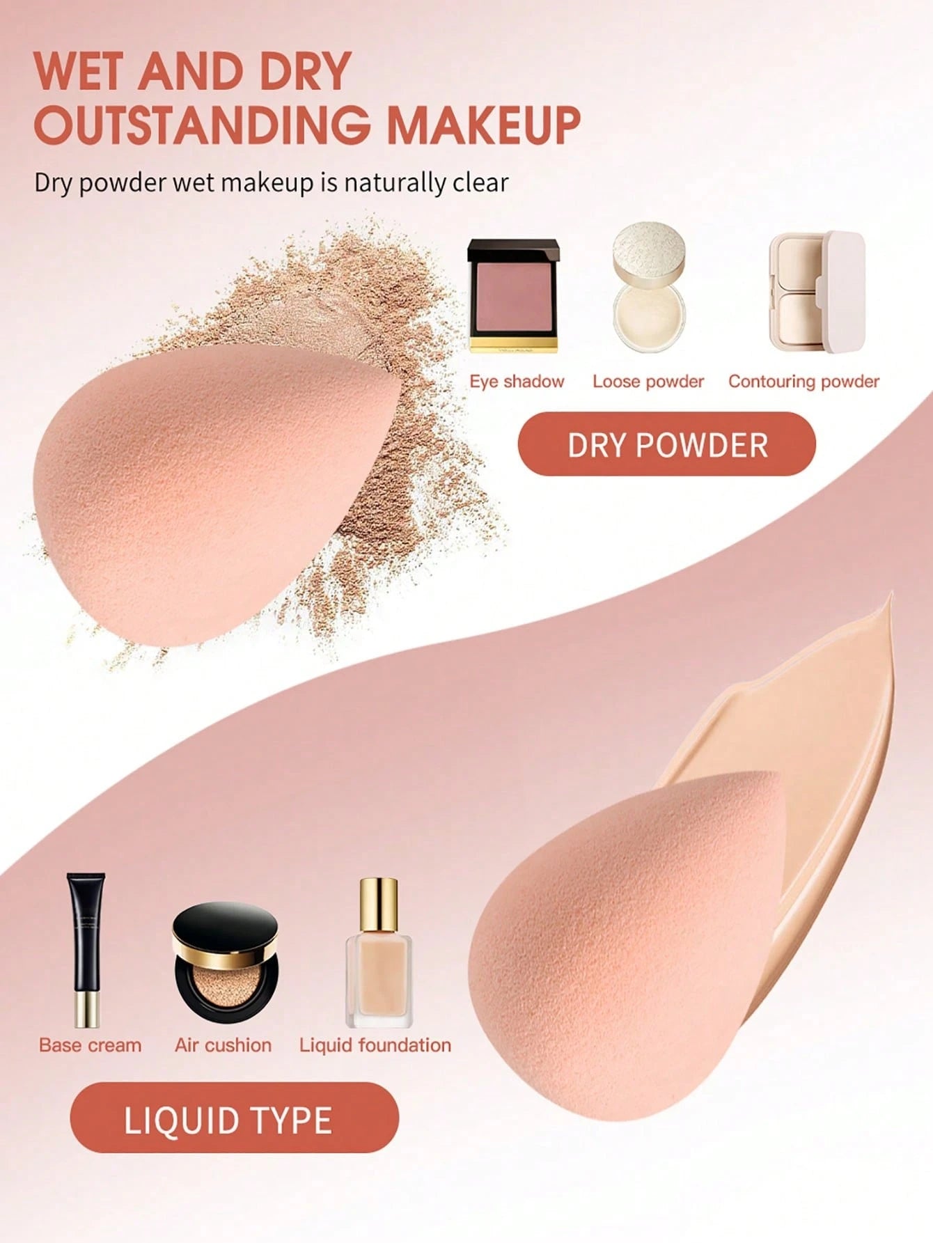 8pcs/4pcs Beauty Egg Makeup Sponge Blender Set, Super Soft, Durable And Elastic, Multi-Color Sponges For Dry And Wet Use, Professional Makeup Tool Suitable For All Skin Types, Latex-Free, Easy To Crea