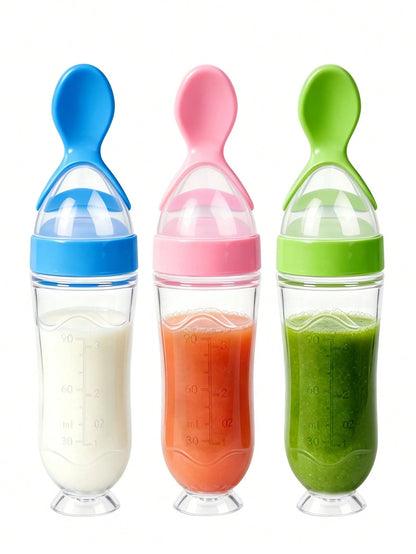 8pcs Baby Feeding Set, Silicone Absorbent Base Plate, Wooden Handle Fork & Spoon, Silicone Bottle, Fruit & Vegetable Feeder, Pacifier, Infant Silicone Pacifier Gift Set