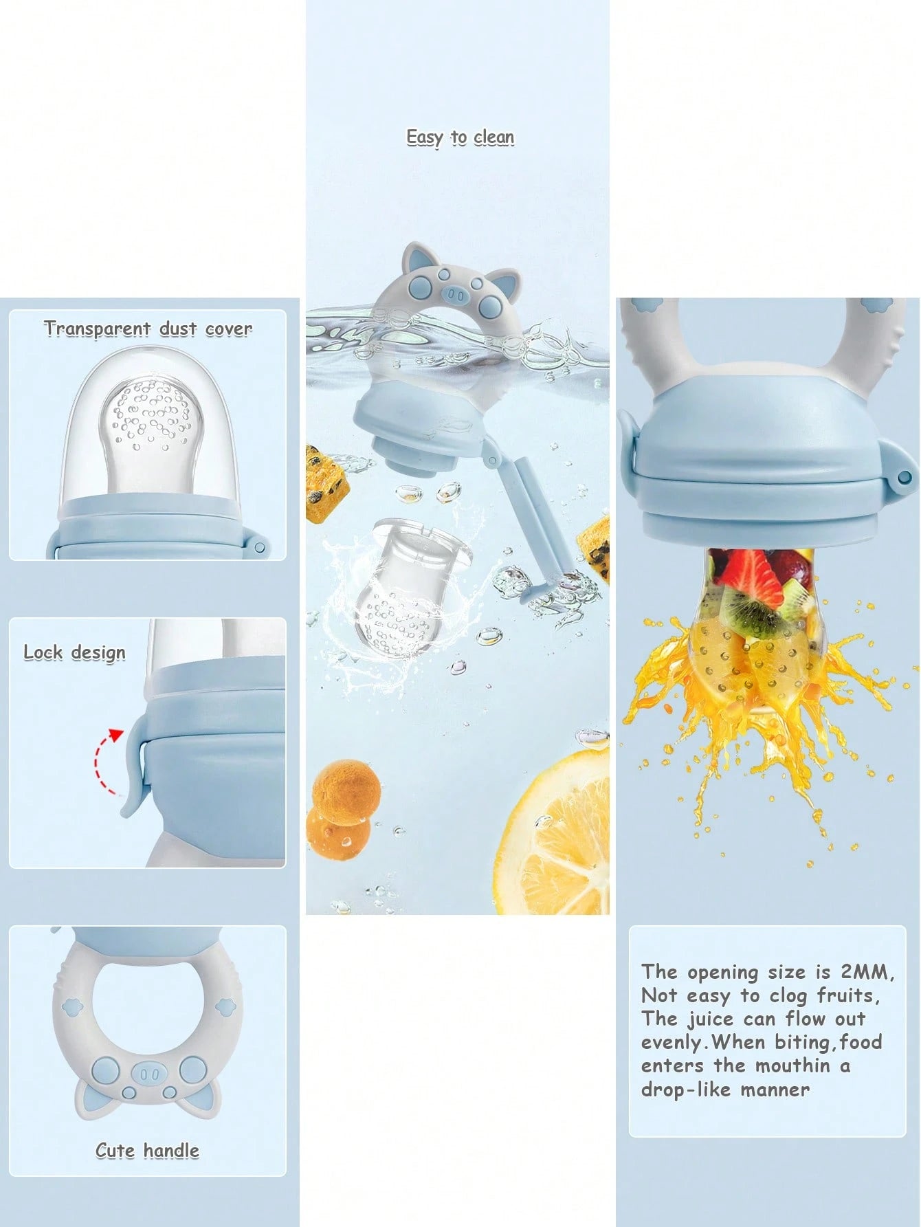 8pcs Baby Feeding Set, Silicone Absorbent Base Plate, Wooden Handle Fork & Spoon, Silicone Bottle, Fruit & Vegetable Feeder, Pacifier, Infant Silicone Pacifier Gift Set
