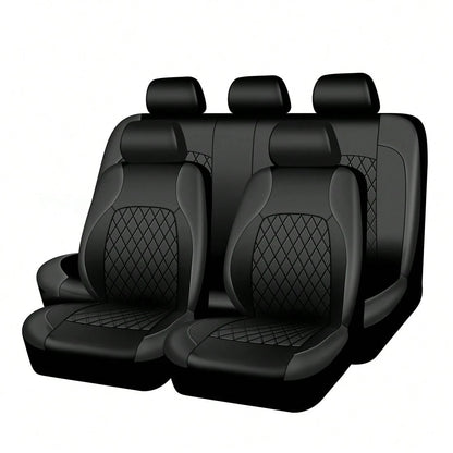 9PCS Car Seat Cover PVC Fabric Fashion Sport Seat Cover Car Interior Accessories, Car Seat Cover Full Set, Car Accessories