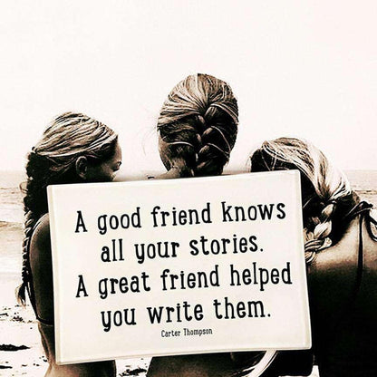 A Good Friend Knows All Your Stories Decoupage Glass Tray - Ben's Garden