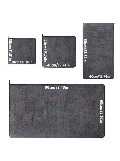 A Premium Microfiber Towel For Drying- Microfiber Double Twisted Fluff, Edge-Free And Scratch-Free Design, Super Absorbent And Low-Fluffing, Durable Up To 120 Washes- Ideal For Cleaning And Detailin