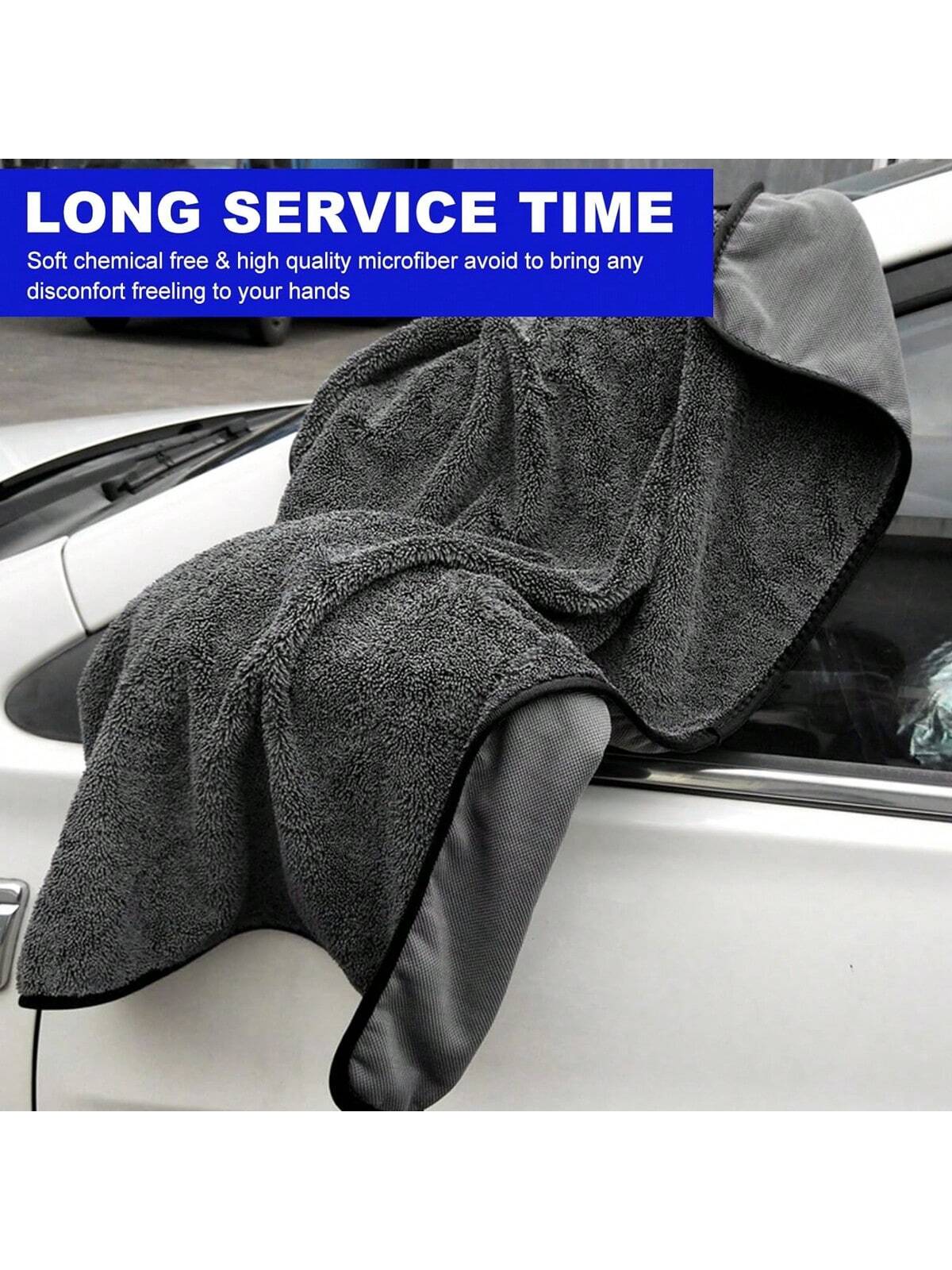 A Premium Microfiber Towel For Drying- Microfiber Double Twisted Fluff, Edge-Free And Scratch-Free Design, Super Absorbent And Low-Fluffing, Durable Up To 120 Washes- Ideal For Cleaning And Detailin