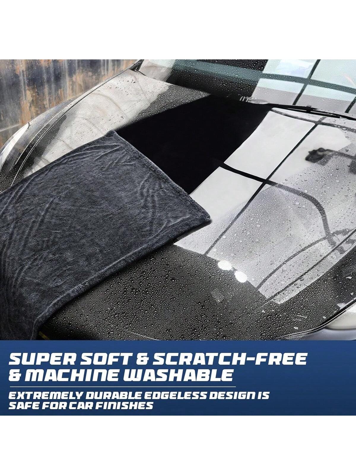 A Premium Microfiber Towel For Drying- Microfiber Double Twisted Fluff, Edge-Free And Scratch-Free Design, Super Absorbent And Low-Fluffing, Durable Up To 120 Washes- Ideal For Cleaning And Detailin