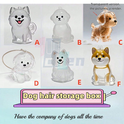 A Random Transparent Small Dog Storage Box For Keeping And Preserving Dog Hair As A Keepsake.