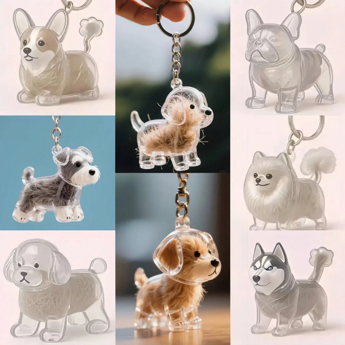A Random Transparent Small Dog Storage Box For Keeping And Preserving Dog Hair As A Keepsake.