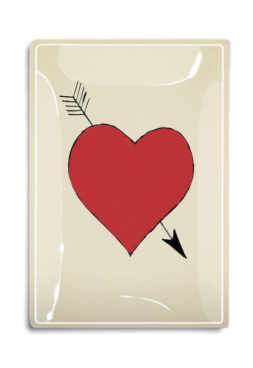 A Study of the Heart Decoupage Glass Tray - Ben's Garden
