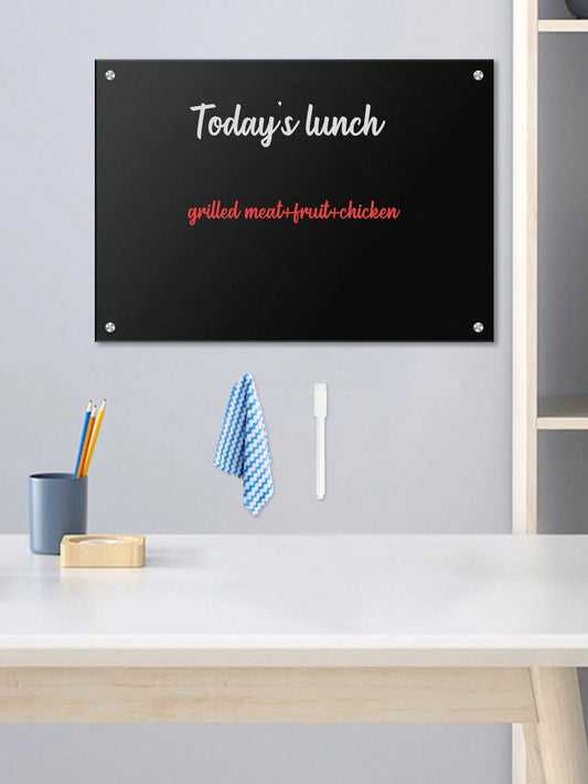 Acrylic Wall-Mounted Erasable Blackboard, Home Kitchen Recipe & Schedule Message Board With Complete Installation Accessories And Writing/Cleaning Tools