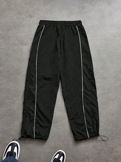 Acti Log Men's Plus Size Drawstring Waist Letter Print Casual Daily Sports Long Pants