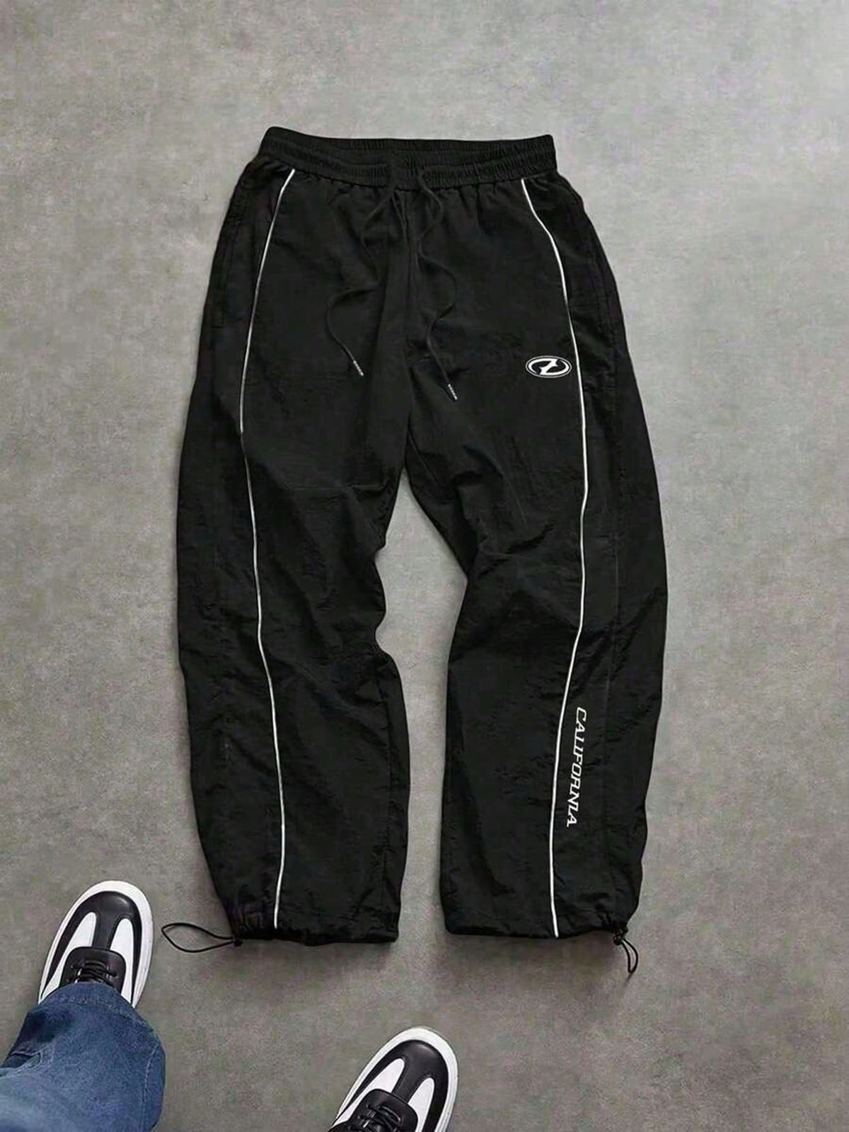 Acti Log Men's Plus Size Drawstring Waist Letter Print Casual Daily Sports Long Pants