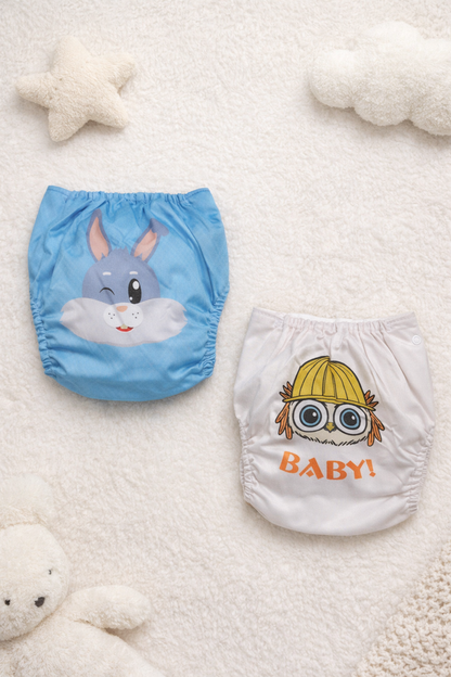 Adjustable Reusable Diaper Pants - Duo