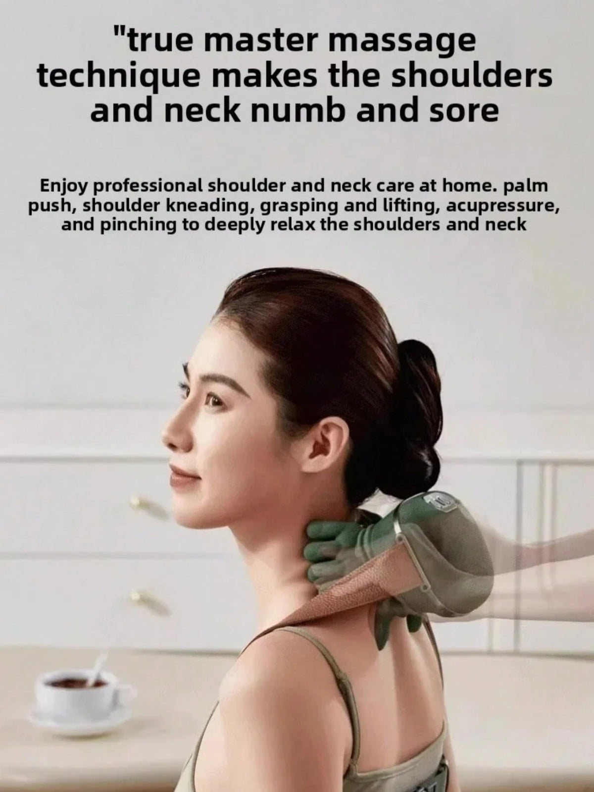 Advanced 4D Shiatsu Neck And Shoulder Massager With Heat & Finger Massage- Wireless, Deep Tissue, Simulated Human Hand Design For Ultimate Pain Relief And Muscle Relaxation