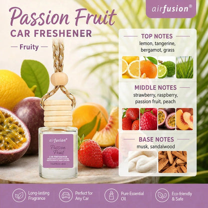 AIR FUSION 1 Bottles Car Air Hanging Fragrance Oil Diffuser, Car Air Freshener Diffuser For Essential Oils Scents Fragrance Aromatherapy Automobile Diffuser,17 Fragrances All Ages, Long-Lasting Fragra