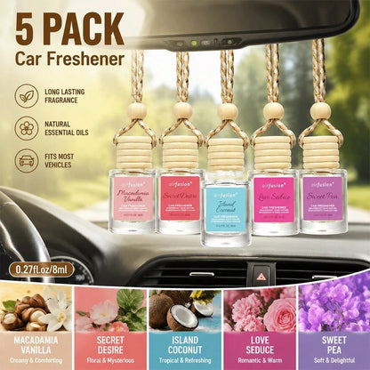 AIR FUSION 1 Bottles Car Air Hanging Fragrance Oil Diffuser, Car Air Freshener Diffuser For Essential Oils Scents Fragrance Aromatherapy Automobile Diffuser,17 Fragrances All Ages, Long-Lasting Fragra