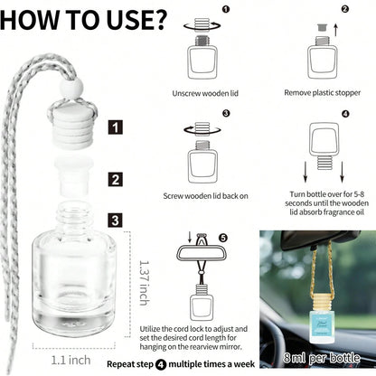 AIR FUSION 1 Bottles Car Air Hanging Fragrance Oil Diffuser, Car Air Freshener Diffuser For Essential Oils Scents Fragrance Aromatherapy Automobile Diffuser,17 Fragrances All Ages, Long-Lasting Fragra