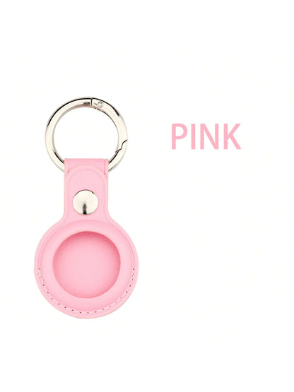 AirTag Protective Leather Case Keychain Compatible With Apple Airtags Holder, Tracker Cover With Airtag Key Ring Compatible New AirTag Dog Collar