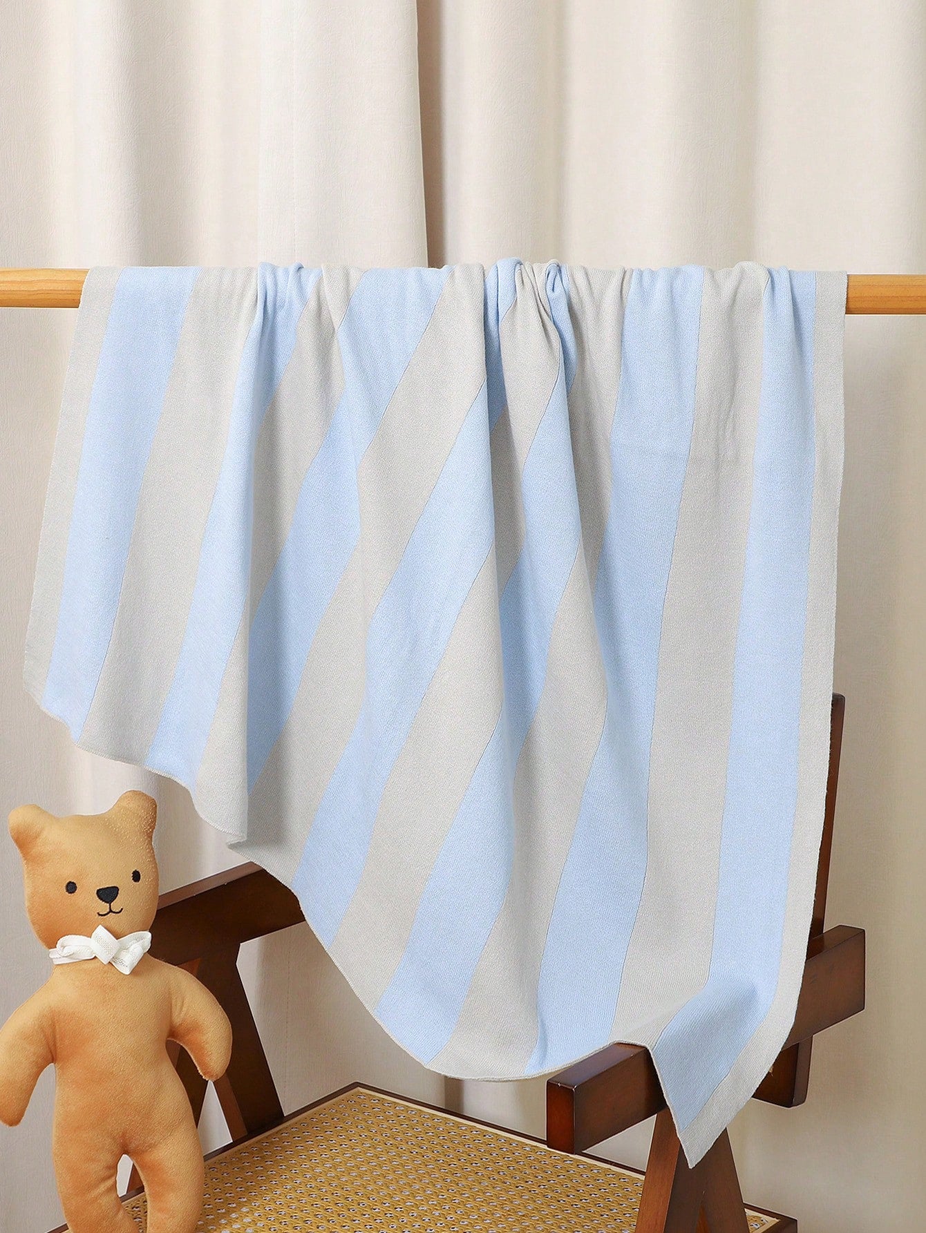 All Season Baby Swaddle Blanket, Newborn Receiving Blanket, Knitted Stroller Blanket, Infant Blanket, Baby Essentials 100*80cm