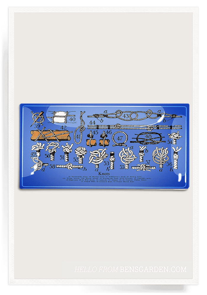 All Tied Up Boat Knots Decoupage Glass Tray - Ben's Garden