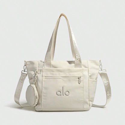 Alo Style Women's Gym Duffel Bag Lightweight Travel Shoulder Tote With Crossbody Strap For Fitness, Yoga & Weekend Trips