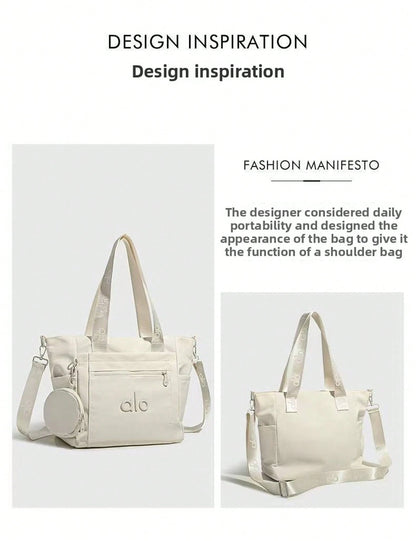 Alo Style Women's Gym Duffel Bag Lightweight Travel Shoulder Tote With Crossbody Strap For Fitness, Yoga & Weekend Trips