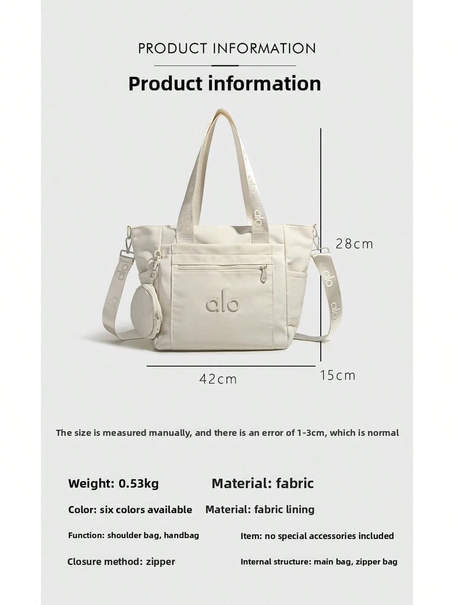Alo Style Women's Gym Duffel Bag Lightweight Travel Shoulder Tote With Crossbody Strap For Fitness, Yoga & Weekend Trips