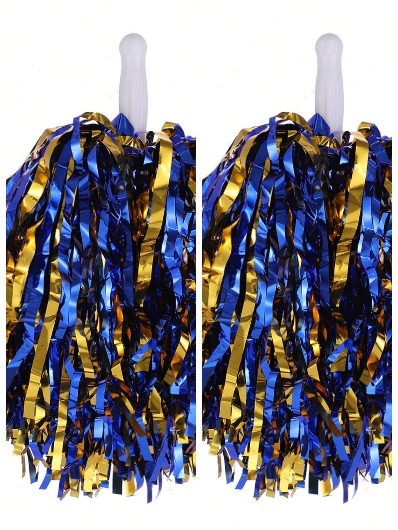 Aluminum Foil Long Thin Ribbon Cheerleading Pom Poms, PE Material Waterproof 20g Ribbon Handle Baton, Reusable Handle Pom Poms, Suitable For Cheerleading Support Pom Poms, Dance Team Performance Tools