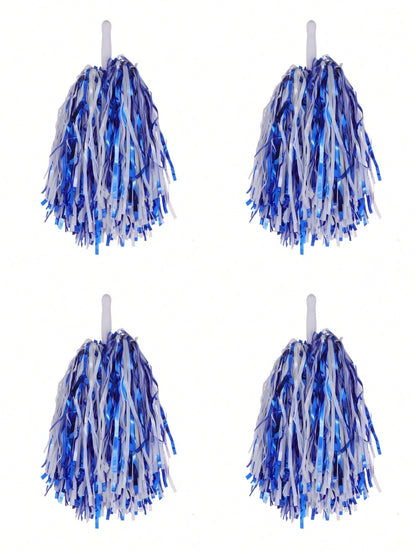 Aluminum Foil Long Thin Ribbon Cheerleading Pom Poms, PE Material Waterproof 20g Ribbon Handle Baton, Reusable Handle Pom Poms, Suitable For Cheerleading Support Pom Poms, Dance Team Performance Tools