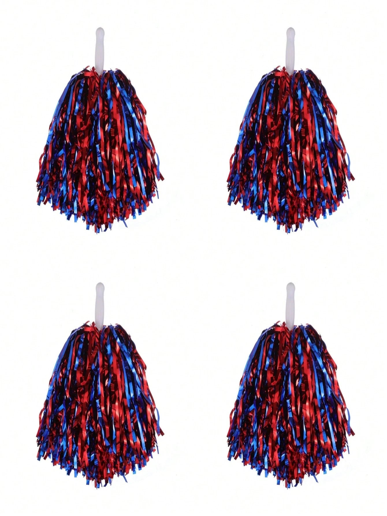 Aluminum Foil Long Thin Ribbon Cheerleading Pom Poms, PE Material Waterproof 20g Ribbon Handle Baton, Reusable Handle Pom Poms, Suitable For Cheerleading Support Pom Poms, Dance Team Performance Tools