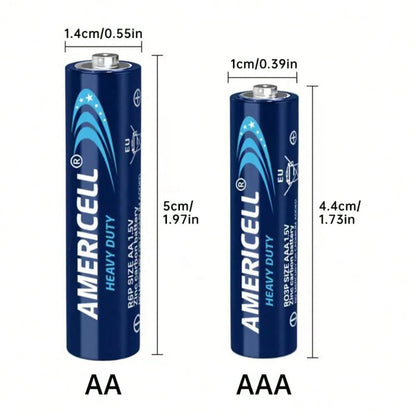 AMERICELL 40 Pcs AA & AAA Combo Pack Batteries, 1.5V Carbon Battery, Suitable For Keyboards, Clocks, Remote Controls, Toys, Flashlights, Razors, Alarm Clocks, Disposable Battery, Non-Rechargeable