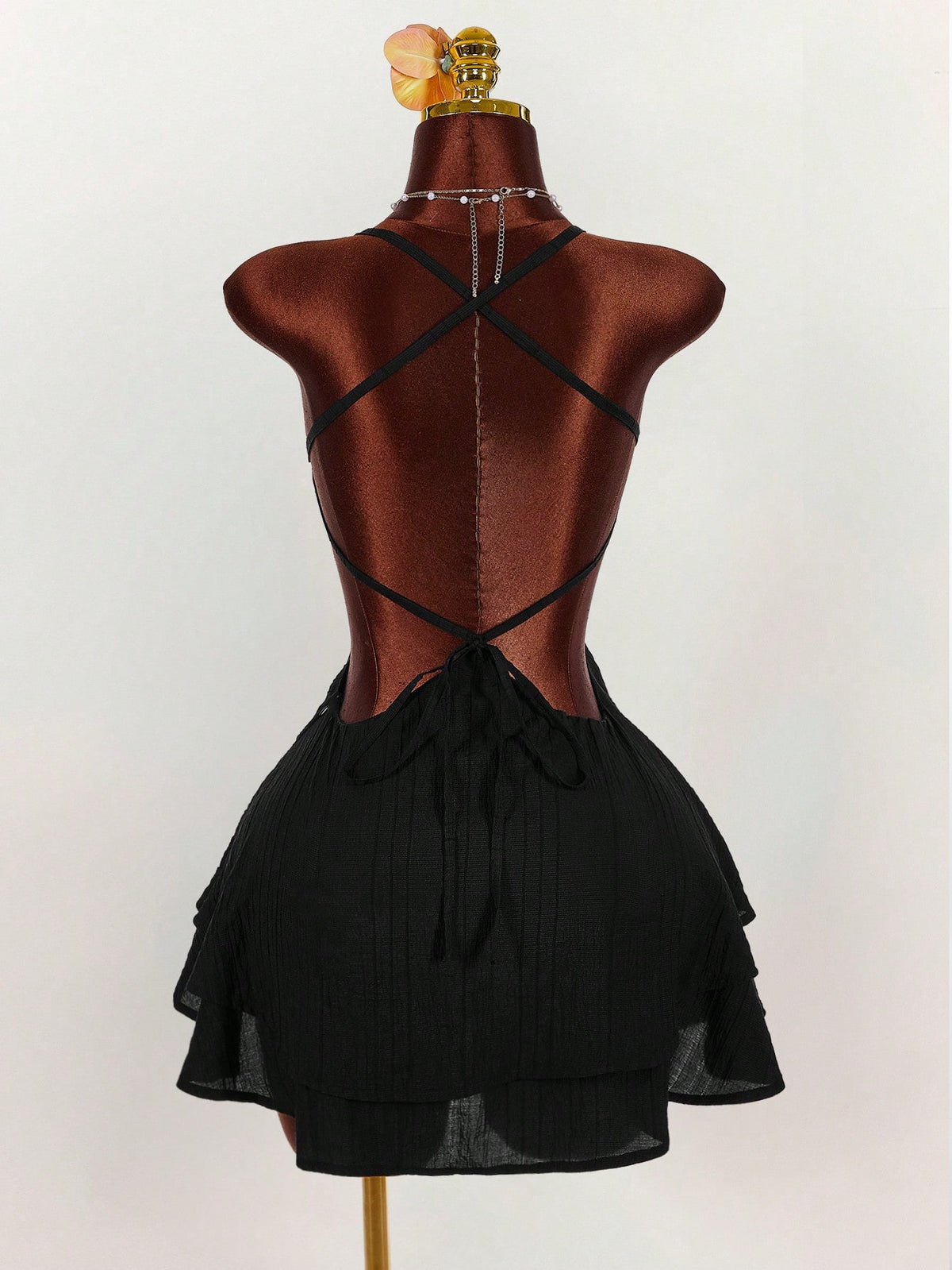 Amplova Women's Fashionable Sexy Solid Color Backless Mini Dress,Party Dresses For Women