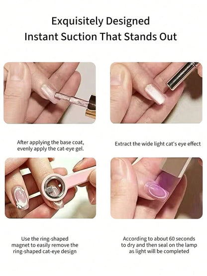 annies Upgraded Circular Cat Eye Magnetic Nail Tool- Powerful Cat Eye Magnetic Nail Art Tool Quickly Create Circular Effect DIY Manicure