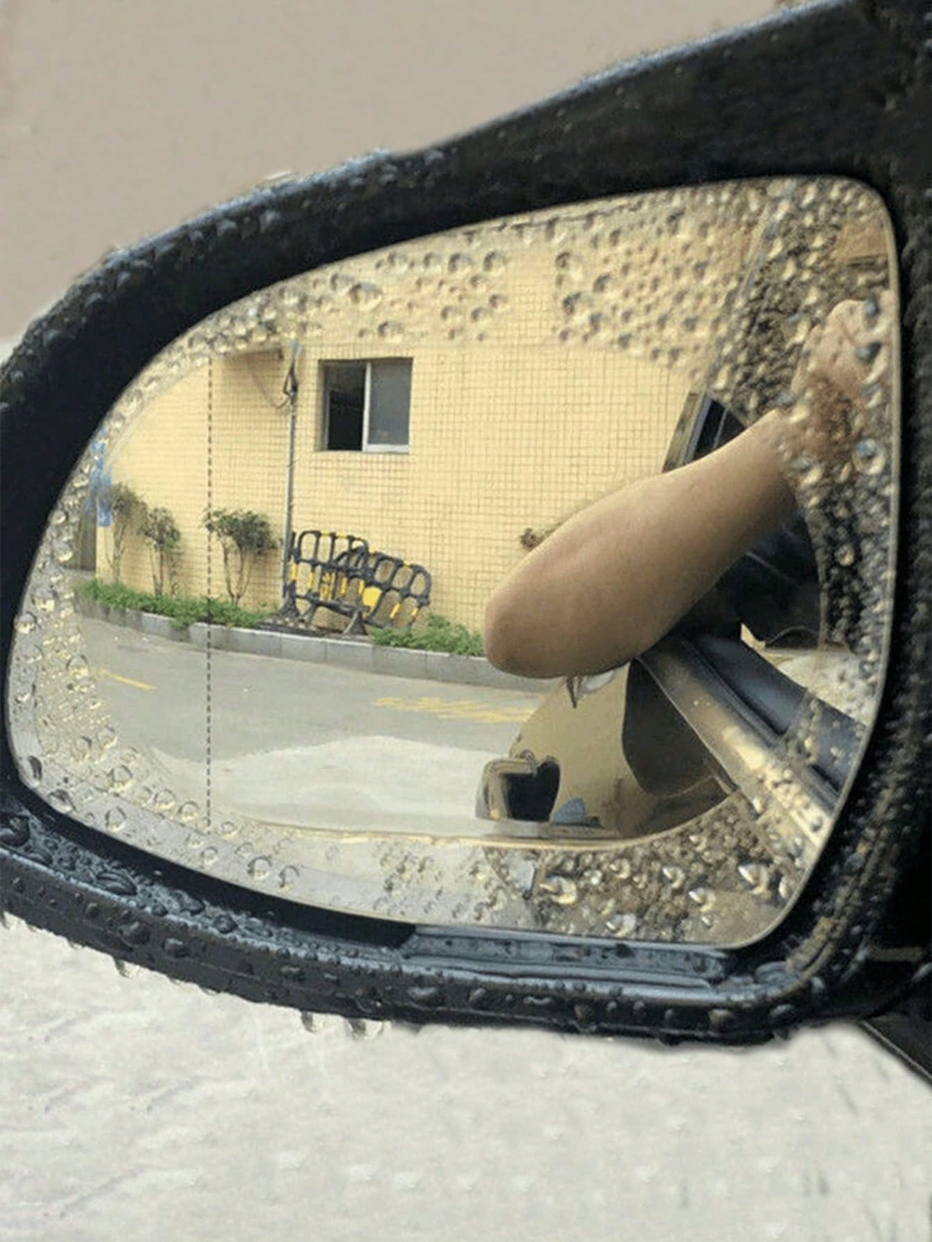Anti-Rain Clear Film-2pcs/1pc/4pcs-Car Anti-Rain Clear Film Rear Lenses Protection Nozzle Waterproof Film Car Sticker Fittings