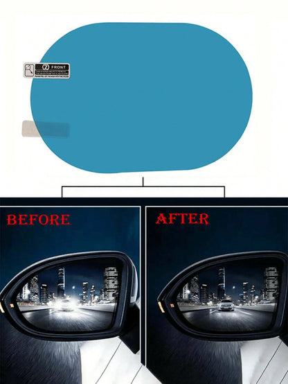 Anti-Rain Clear Film-2pcs/1pc/4pcs-Car Anti-Rain Clear Film Rear Lenses Protection Nozzle Waterproof Film Car Sticker Fittings