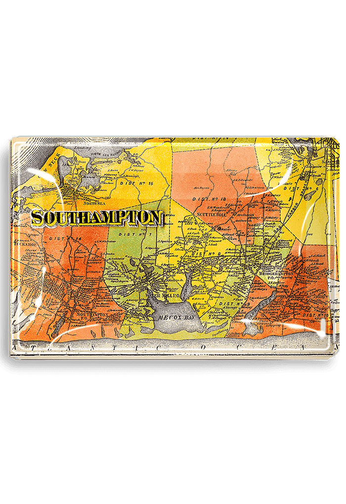 Antique Southampton, Long Island Estate Map Decoupage Glass Tray - Ben's Garden