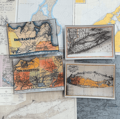 Antique Southampton, Long Island Estate Map Decoupage Glass Tray - Ben's Garden