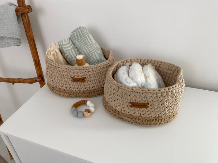 Anzy Home Jute Diapper Caddy Basket (1 Pc)