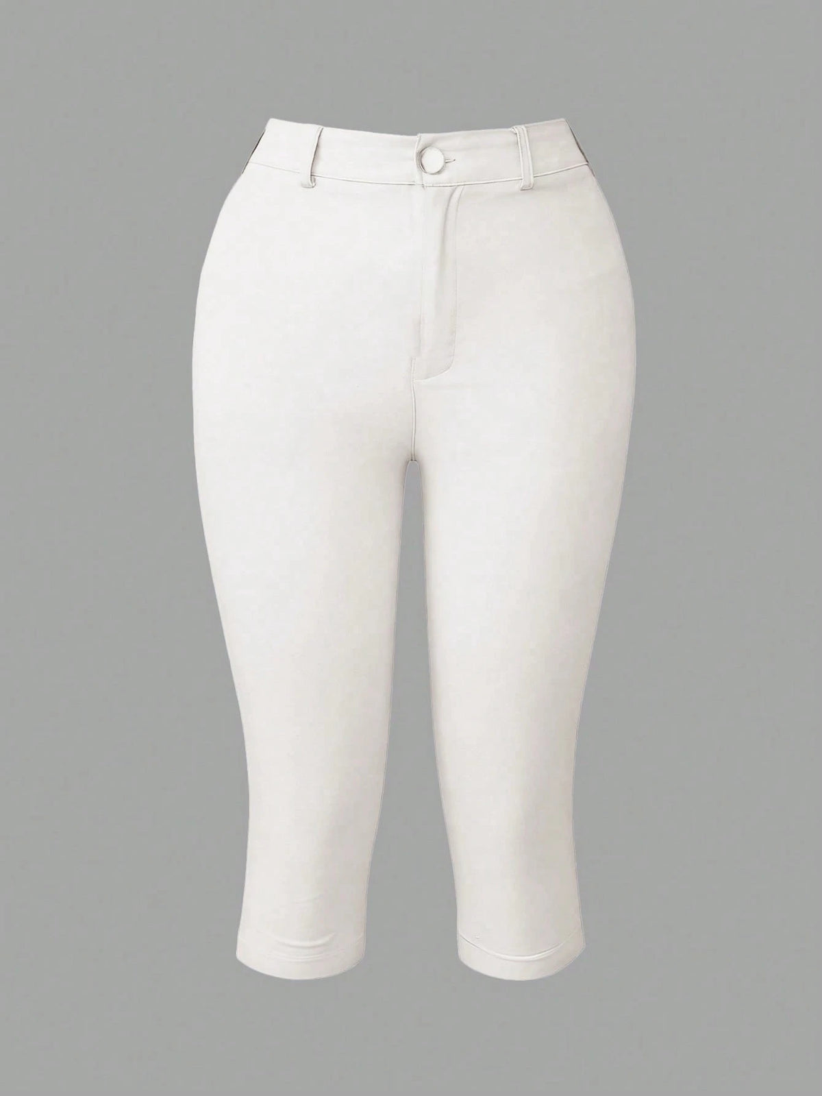 Apperloth A Apperloth Women's Thin Elegant White Elastic Split Hem Leggings, Skinny Fit Slim Capri Pants With Zipper, Casual Everyday & Date Wear Summer, Chic & Elegant