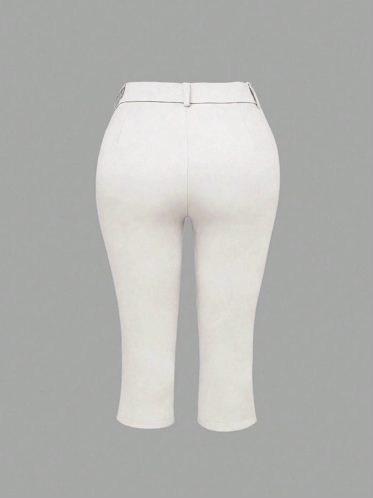 Apperloth A Apperloth Women's Thin Elegant White Elastic Split Hem Leggings, Skinny Fit Slim Capri Pants With Zipper, Casual Everyday & Date Wear Summer, Chic & Elegant