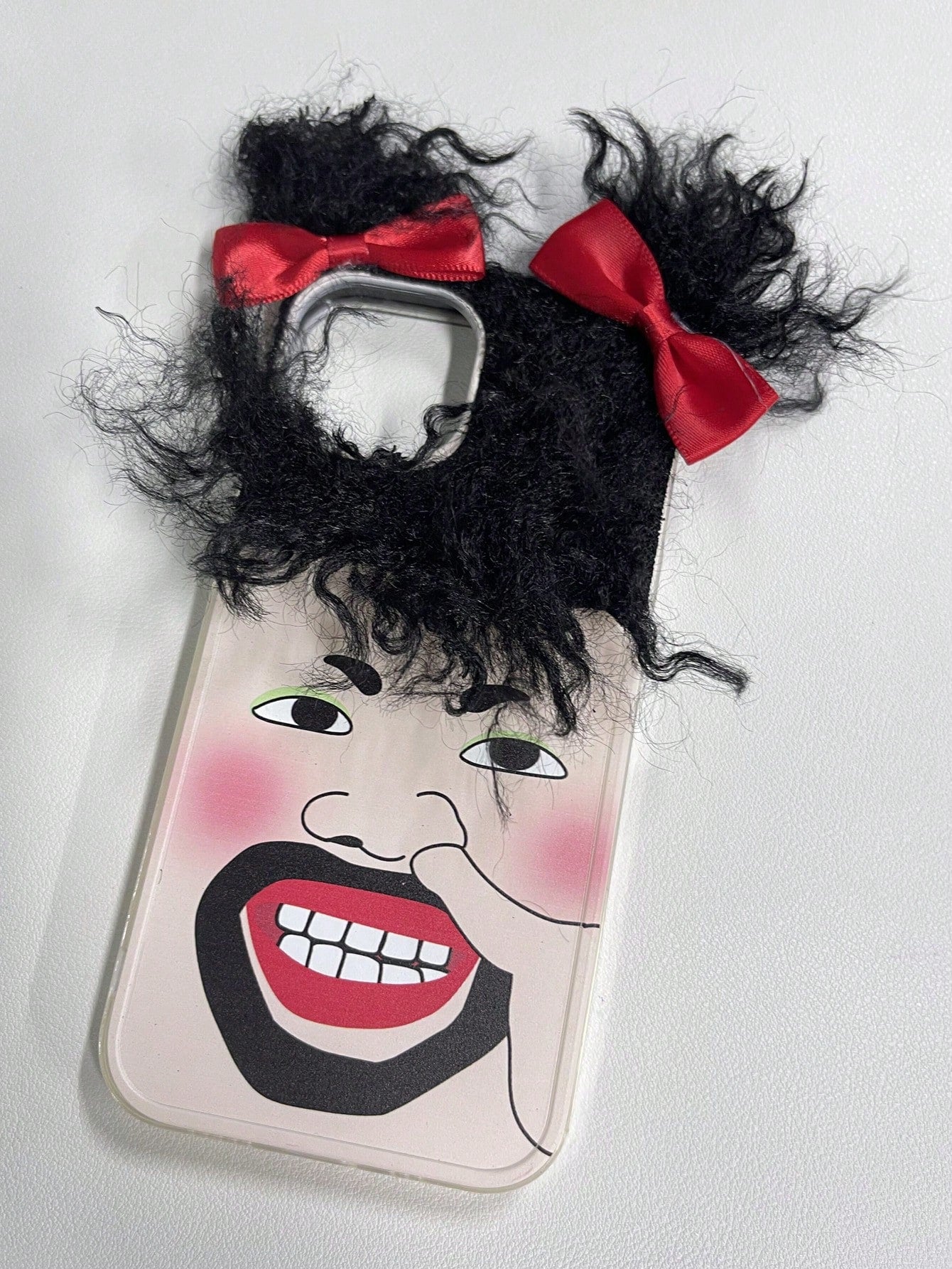 Apple Cute Phone Case Creative Funny Expressions Curly Hair Soft Phone Case Compatible With Iphone 14, 13, 15 Pro Max, 12/11 Pro Max (Women's Edition) Waterproof Shockproof Anti-Fall Scratch Resistant
