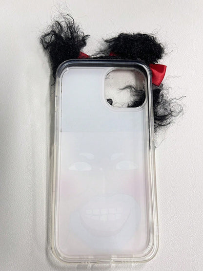 Apple Cute Phone Case Creative Funny Expressions Curly Hair Soft Phone Case Compatible With Iphone 14, 13, 15 Pro Max, 12/11 Pro Max (Women's Edition) Waterproof Shockproof Anti-Fall Scratch Resistant