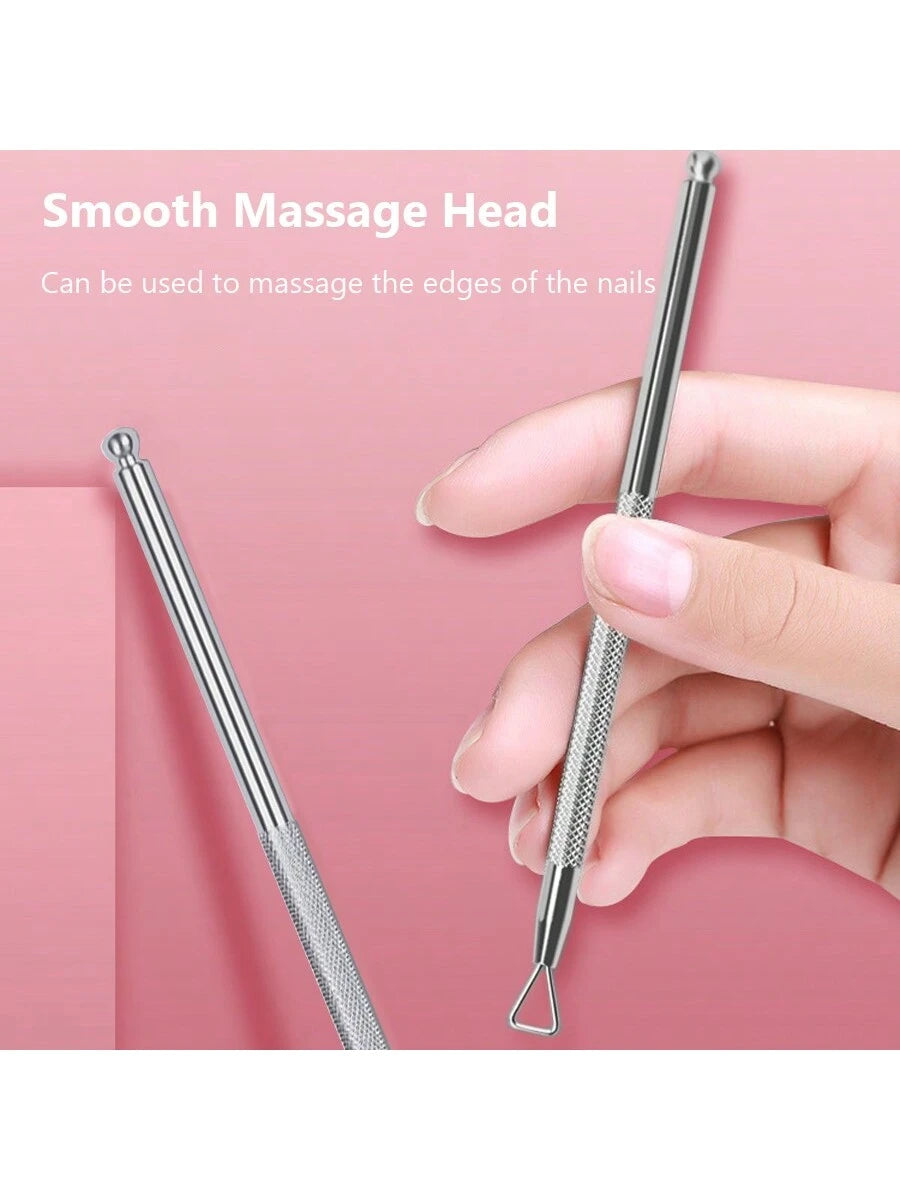 ART LALIC Stainless Steel Cuticle Pusher, Gel Nail Scraper, Callus Remover, Suitable For Home And Nail Salon Use Nails Nails Supplies Nail Stuff