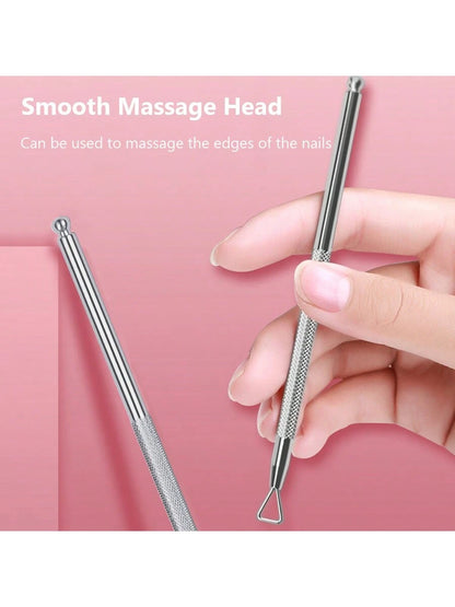 ART LALIC Stainless Steel Cuticle Pusher, Gel Nail Scraper, Callus Remover, Suitable For Home And Nail Salon Use Nails Nails Supplies Nail Stuff