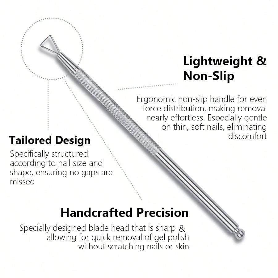 ART LALIC Stainless Steel Cuticle Pusher, Gel Nail Scraper, Callus Remover, Suitable For Home And Nail Salon Use Nails Nails Supplies Nail Stuff