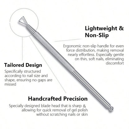 ART LALIC Stainless Steel Cuticle Pusher, Gel Nail Scraper, Callus Remover, Suitable For Home And Nail Salon Use Nails Nails Supplies Nail Stuff